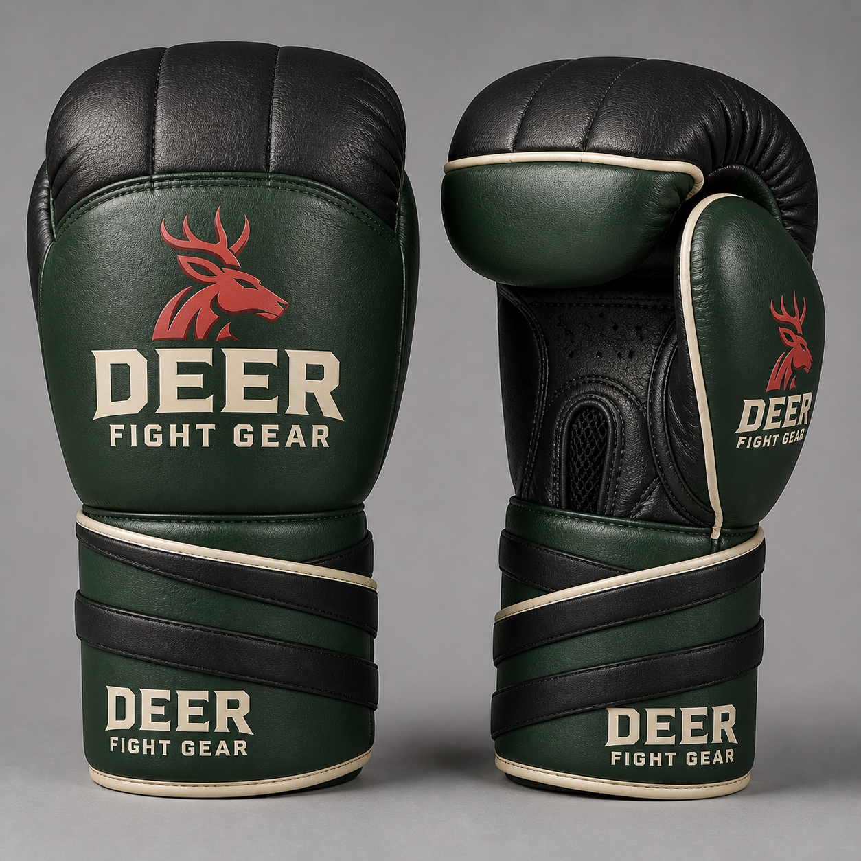 Forest Green Black Triple-Wrap Gloves