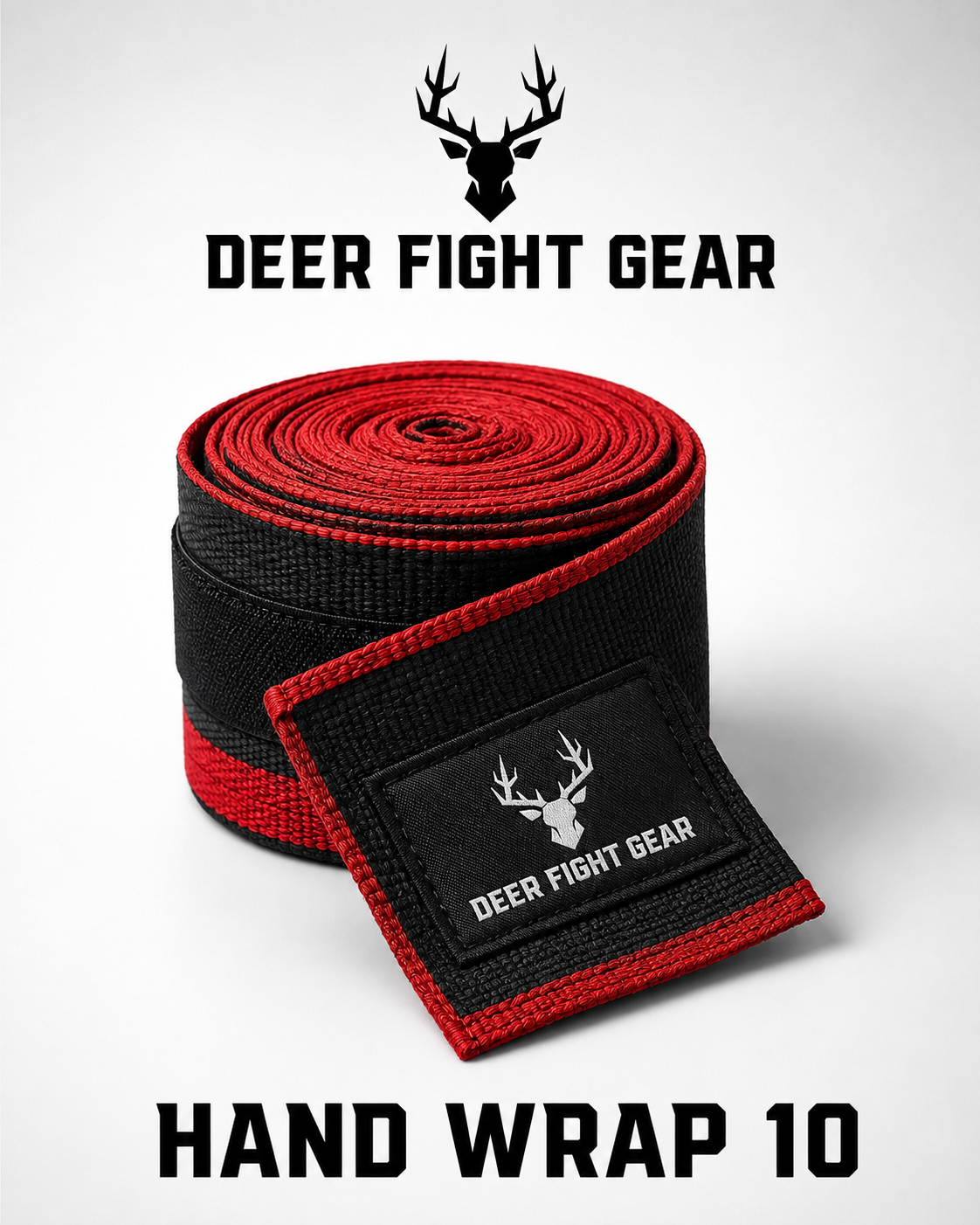 Black Red Edge Boxing Hand Wraps