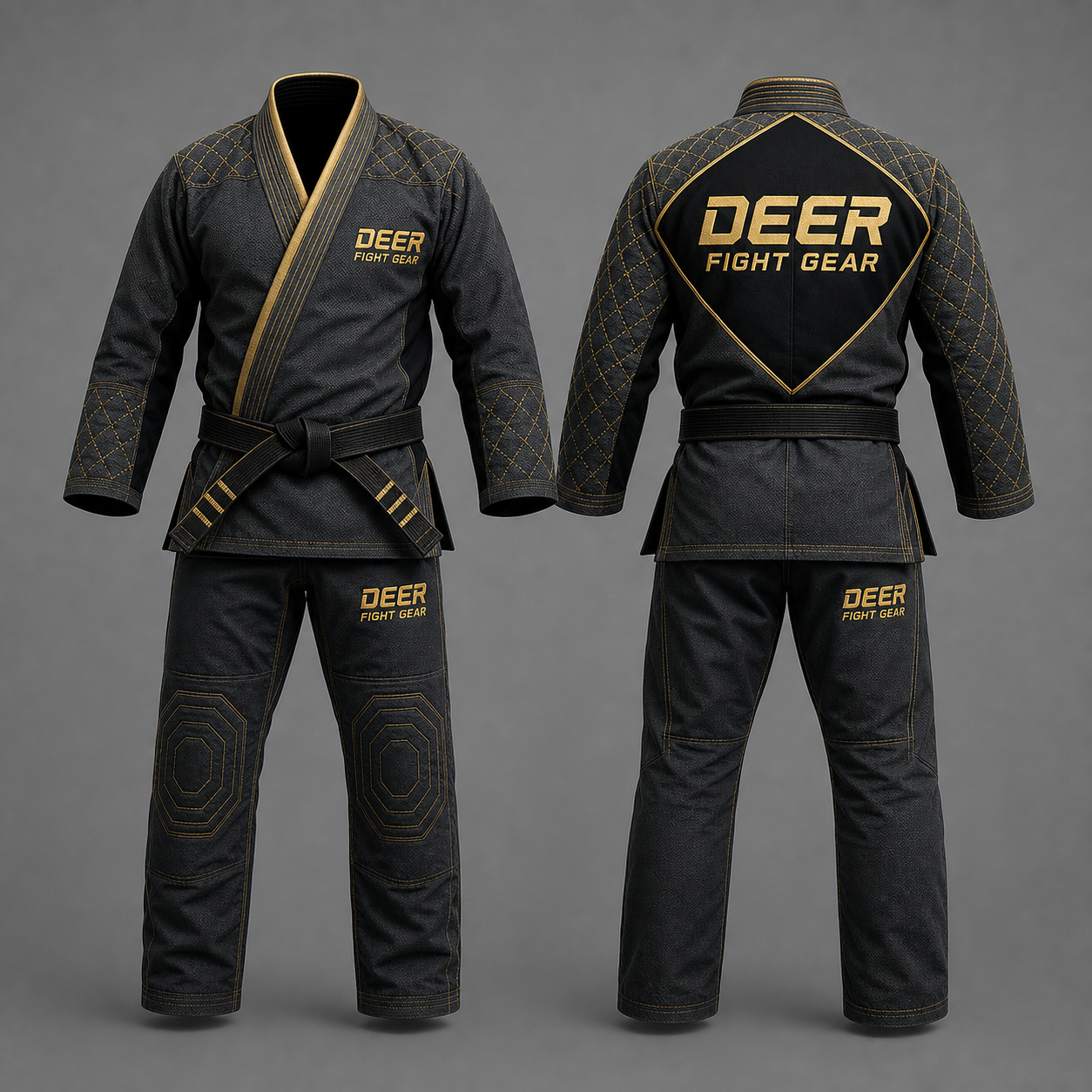 Graphite Gold Lattice Judo Gi