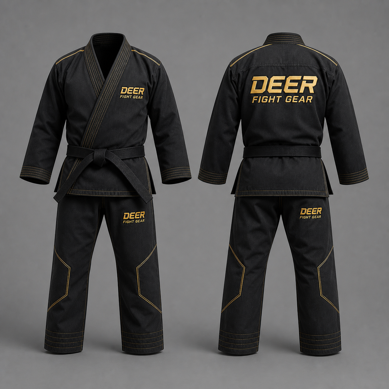 Custom Charcoal Gold Karate Gi