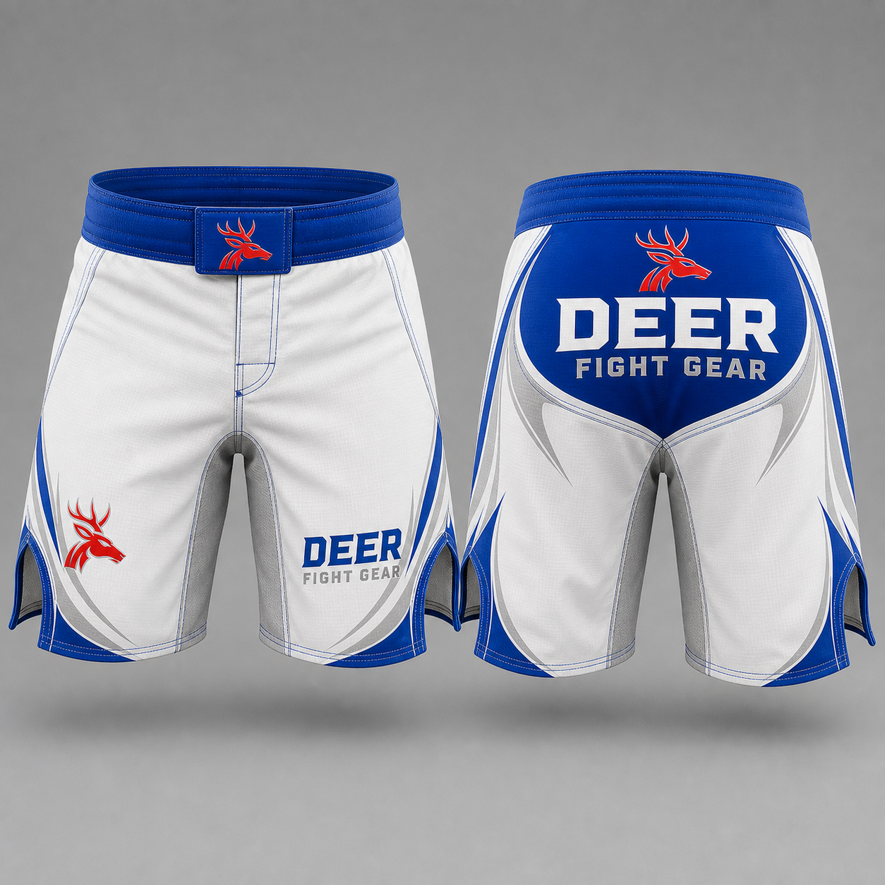 Competition White Cobalt Velocity MMA Shorts