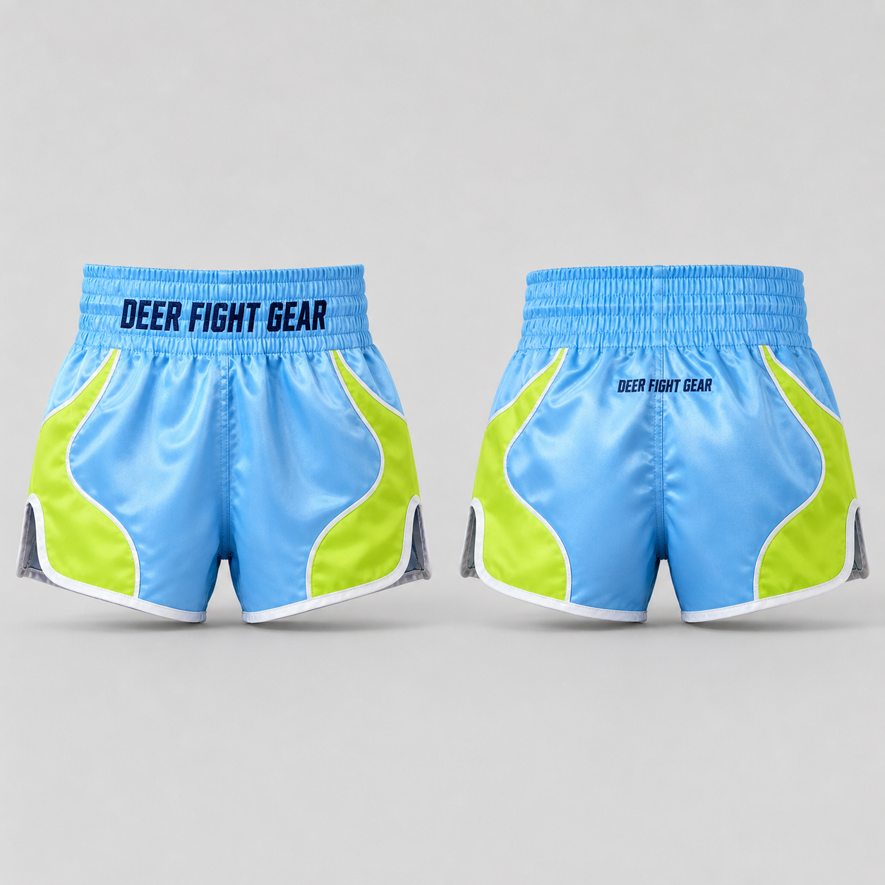 Kids Sky Blue Lime Club Muay Thai Shorts