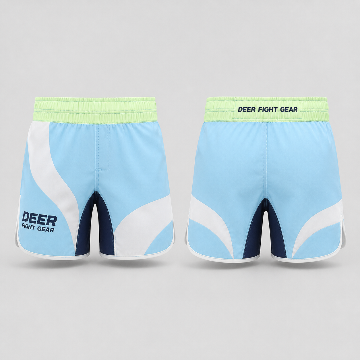 Kids Sky Blue Lime Club Fight Shorts