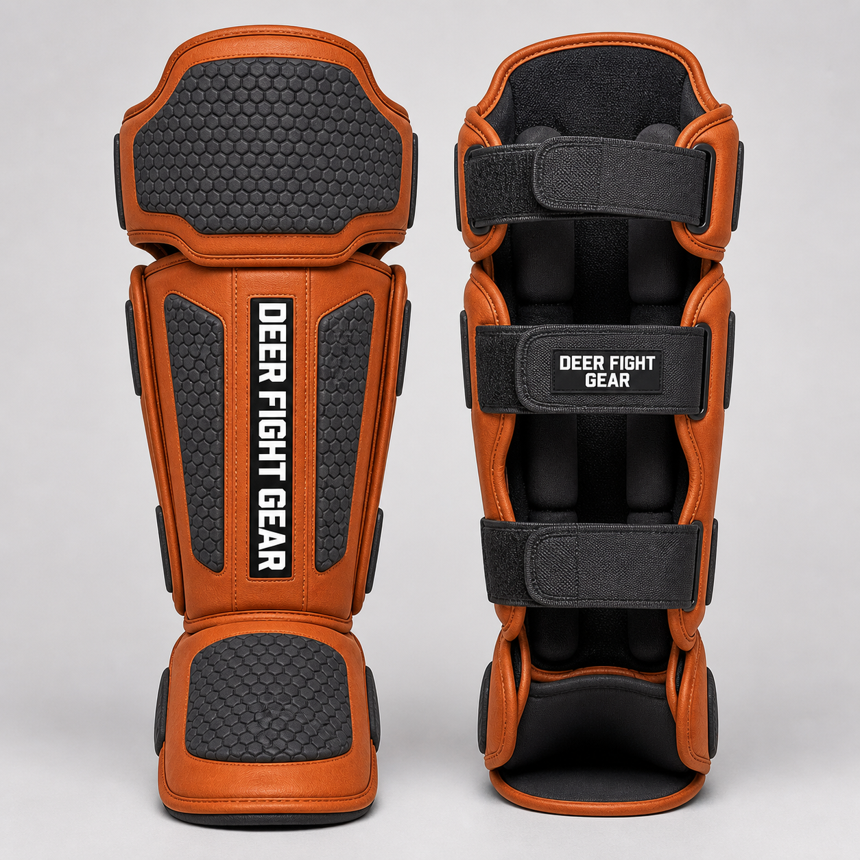 Burnt Orange Charcoal Honeycomb Shin Guards