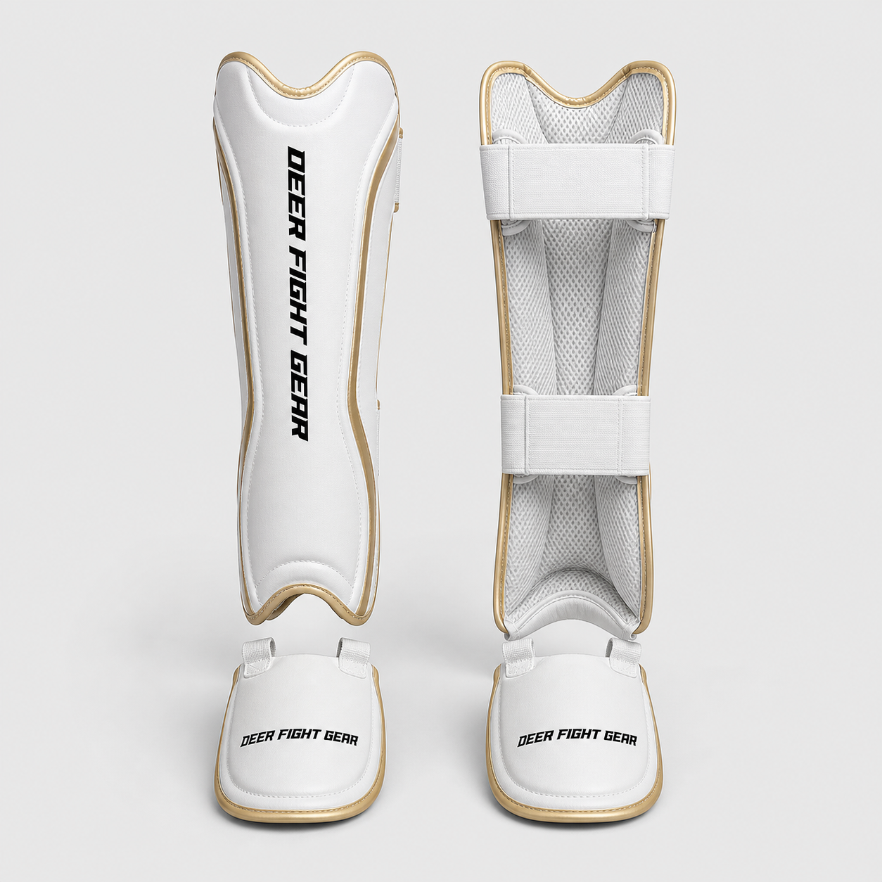 Pearl White Gold Detachable Instep Shin Guards