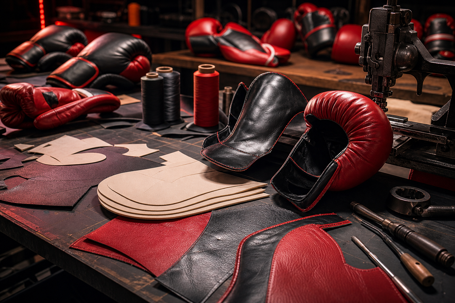 Fight gear production and stitching process