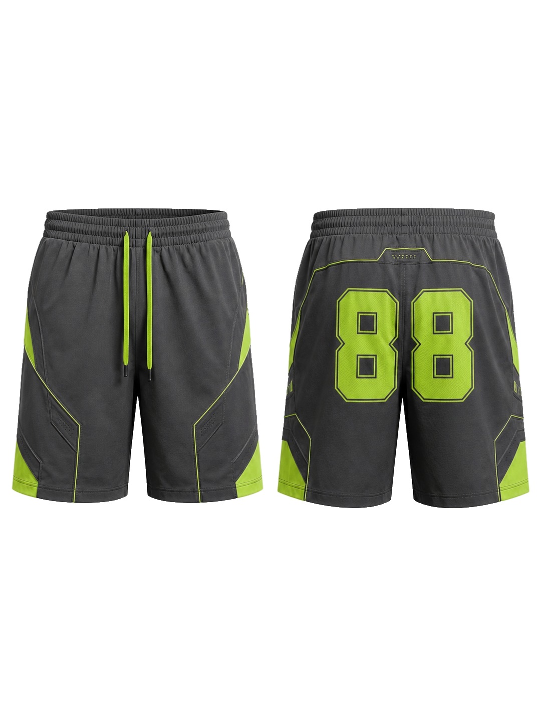 Custom Casual Shorts Charcoal Neon Shorts manufactured by Deer Fight Gear