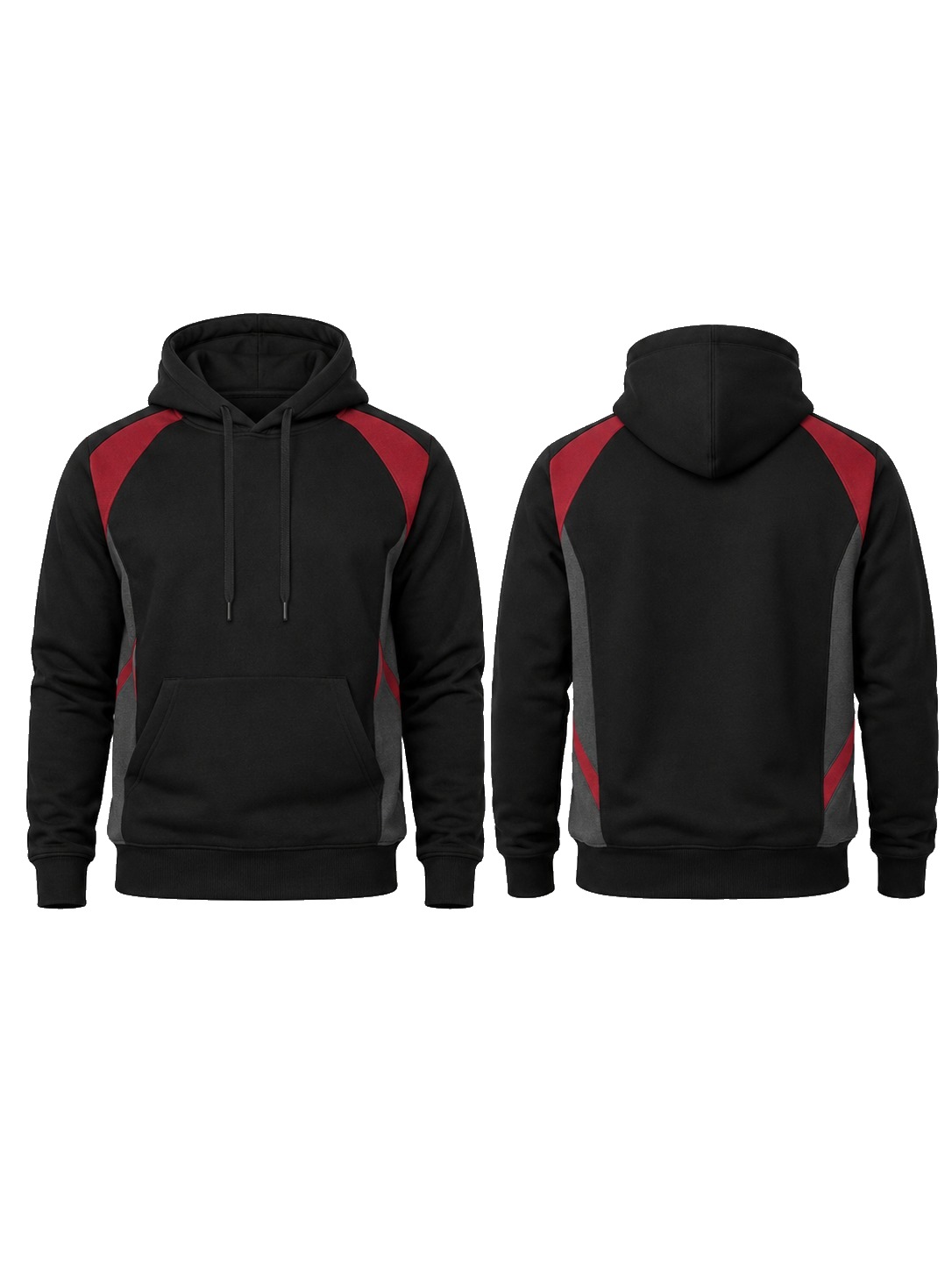 Custom Hoodies Black Red Charcoal Hoodie manufactured by Deer Fight Gear