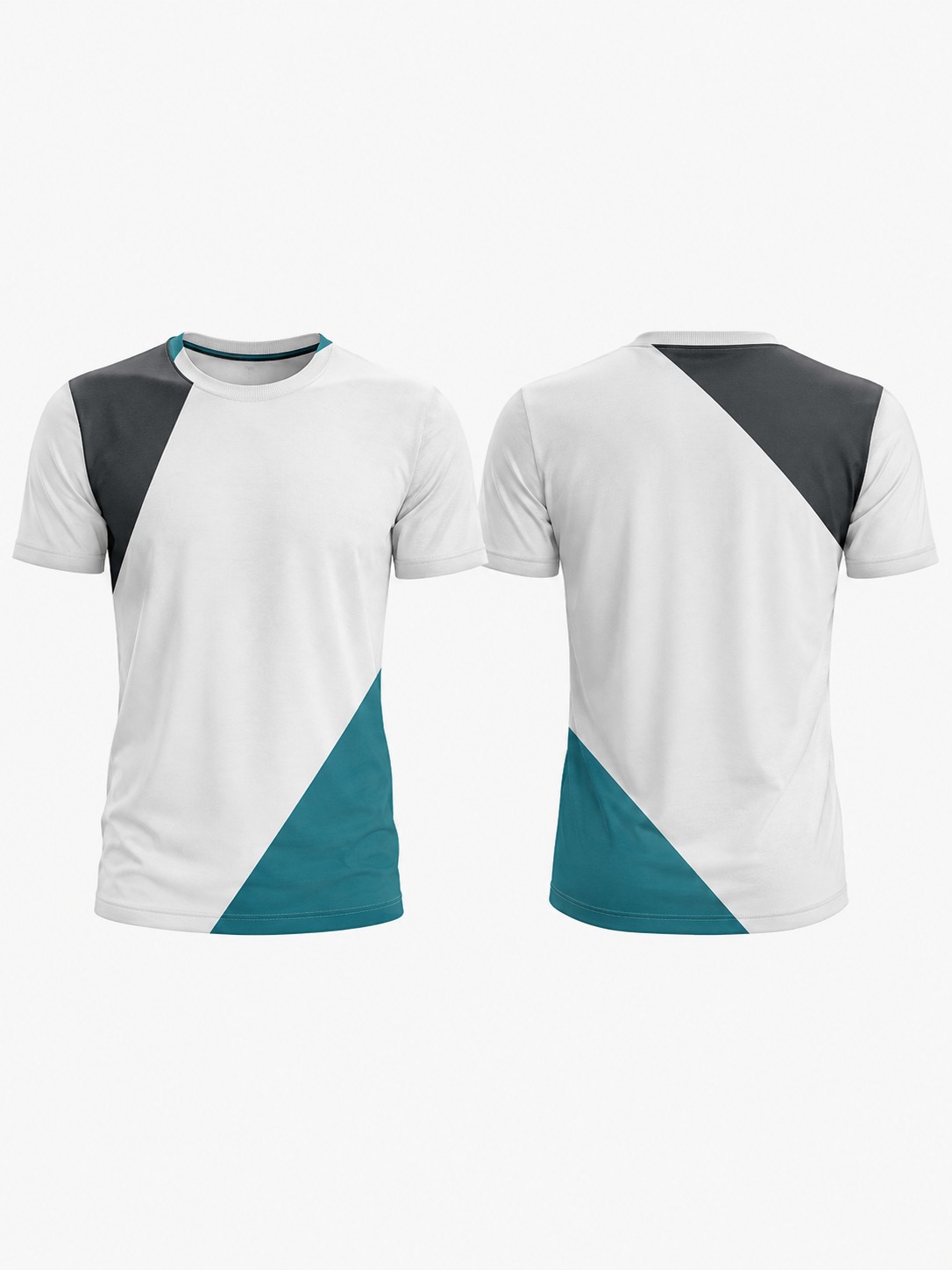 Custom T-Shirts White Teal Charcoal T-Shirt manufactured by Deer Fight Gear