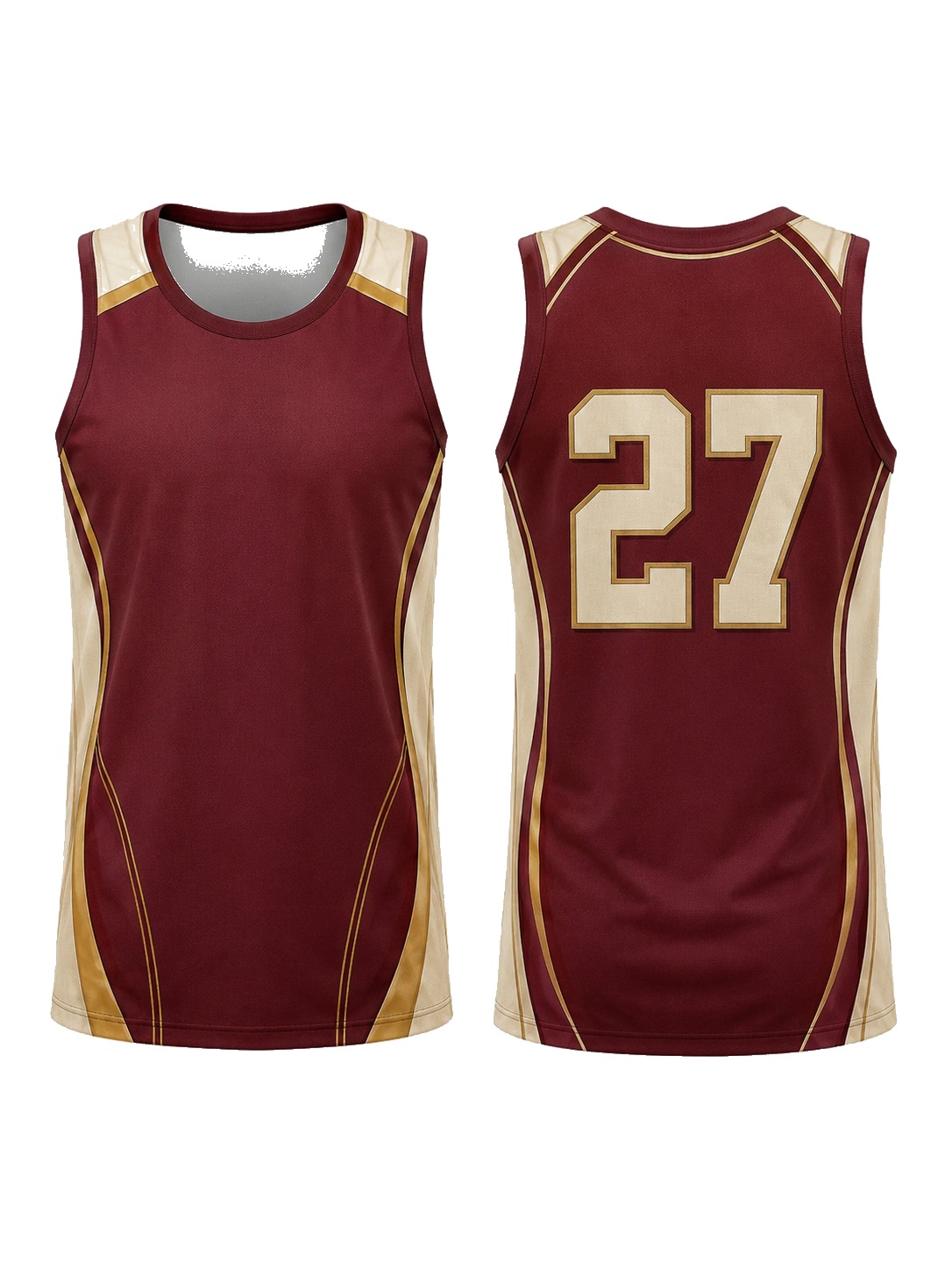 Custom Tank Tops Maroon Cream Tank Top manufactured by Deer Fight Gear