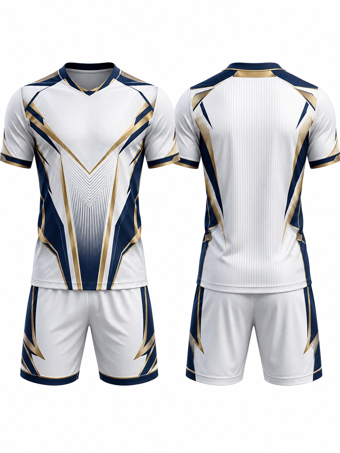 Custom Soccer Modern Navy And Gold Soccer Kit manufactured by Deer Fight Gear
