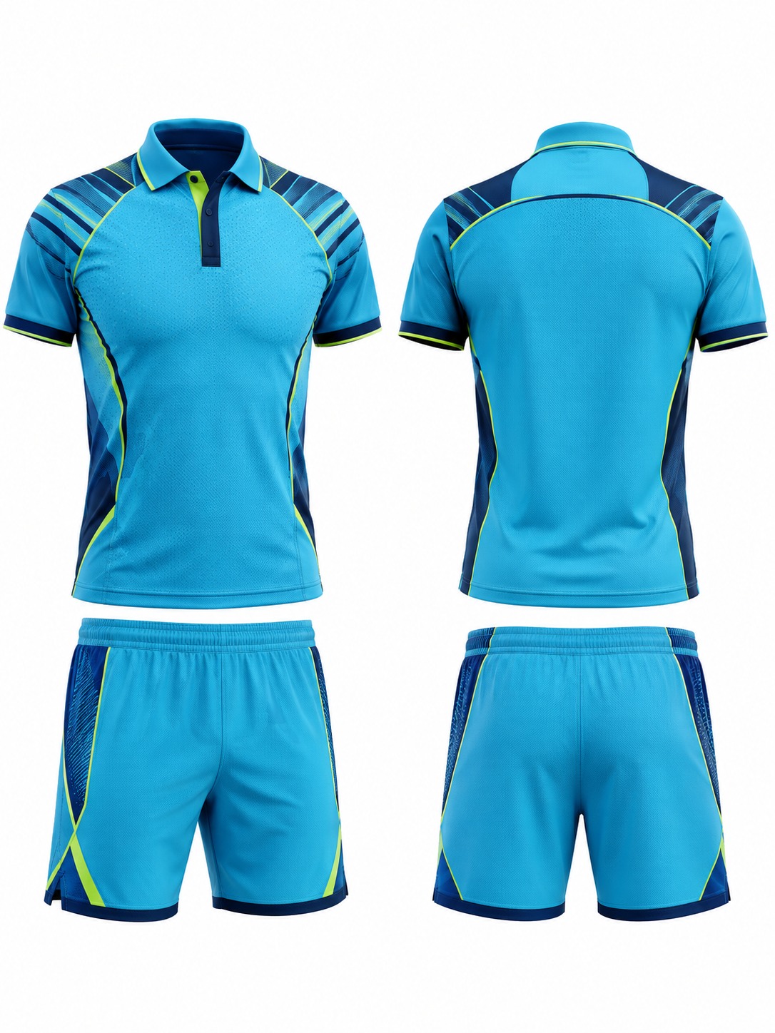 Custom Tennis Aqua And Navy Athletic Kit manufactured by Deer Fight Gear