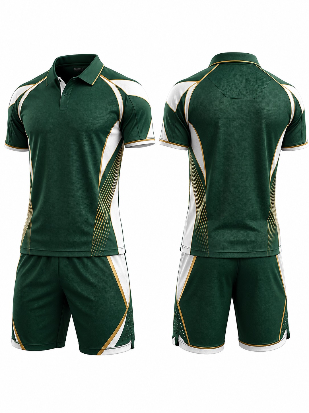 Custom Tennis Forest Green Polo manufactured by Deer Fight Gear