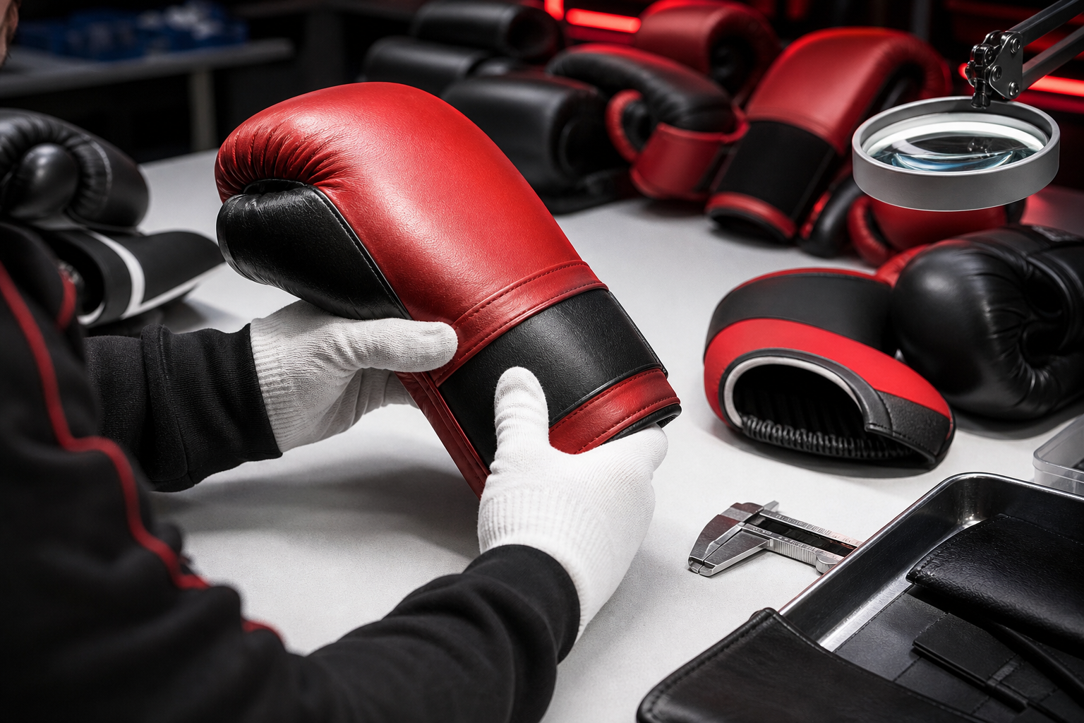 Quality control inspection for martial arts and fight gear